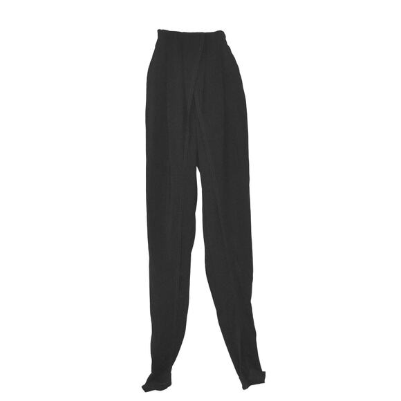 C0 NEW BEVZA Black Viscose Draped Pleated Cuffed Hem Trouser Pants Size S - Picture 1 of 11